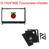 7 inch Raspberry Pi 4 Model B 3B Plus LCD Display Touch Screen 1024*600 800*480 HDMI TFT + Holder for Nvidia Jetson Nano PC