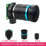 Raspberry Pi High Quality Camera Module 12.3 Megapixel Sony IMX477 Sensor Adjustable  Focus  6mm CS 16mm C-mount Lens for 4B/3B+
