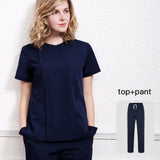 Short sleeve beauty salon workwear Health service scrub Uniform V-Neck scrubs lab uniform women Sets pet grooming scrub set/tops