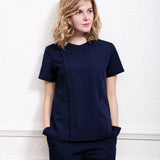 Short sleeve beauty salon workwear Health service scrub Uniform V-Neck scrubs lab uniform women Sets pet grooming scrub set/tops